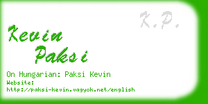 kevin paksi business card